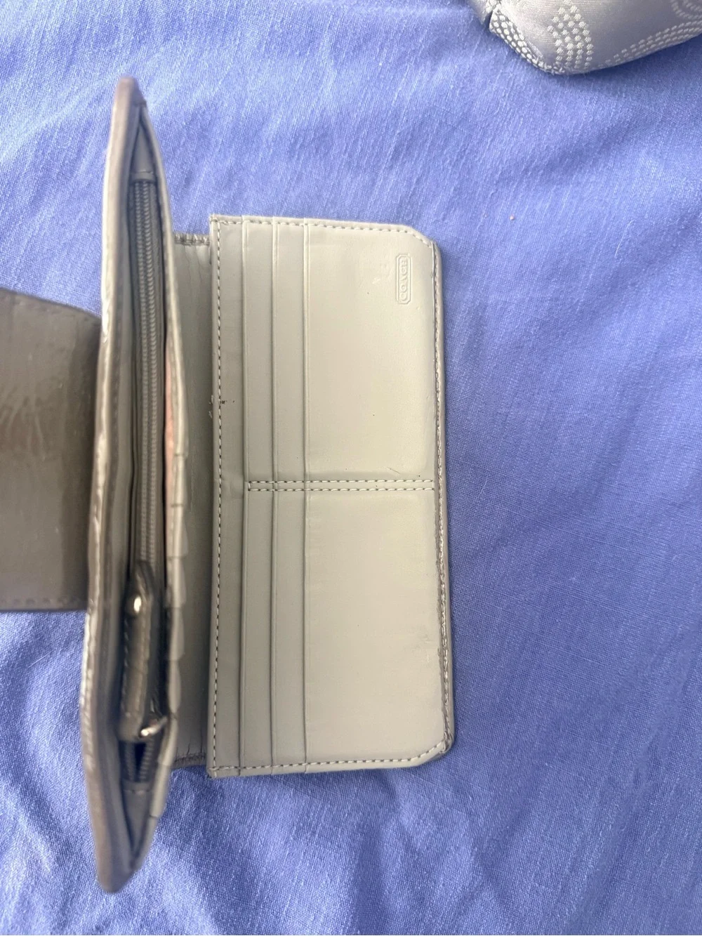Coach Outlet Grey Wallet with Pink ID Window
